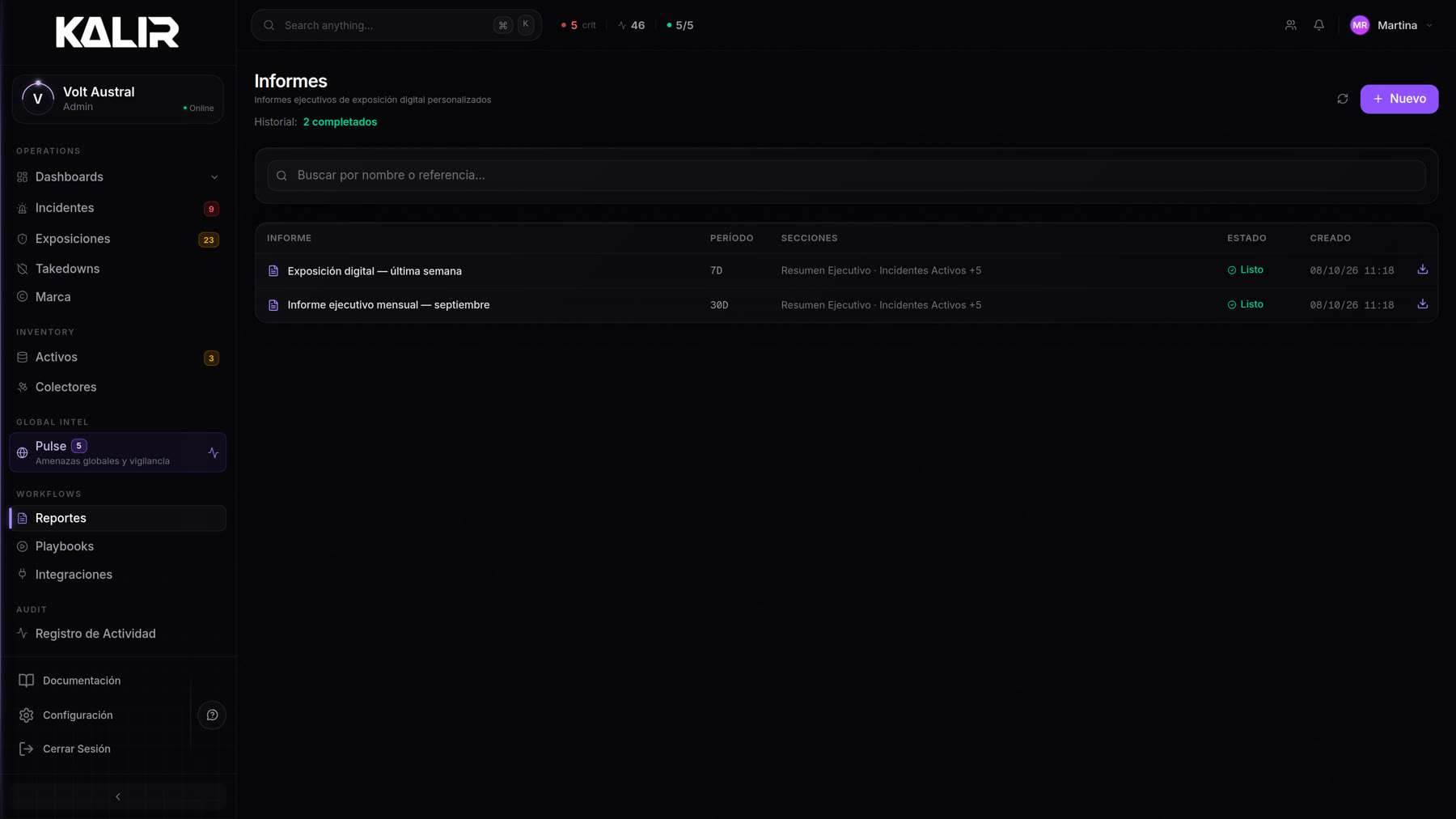 Kalir report builder
